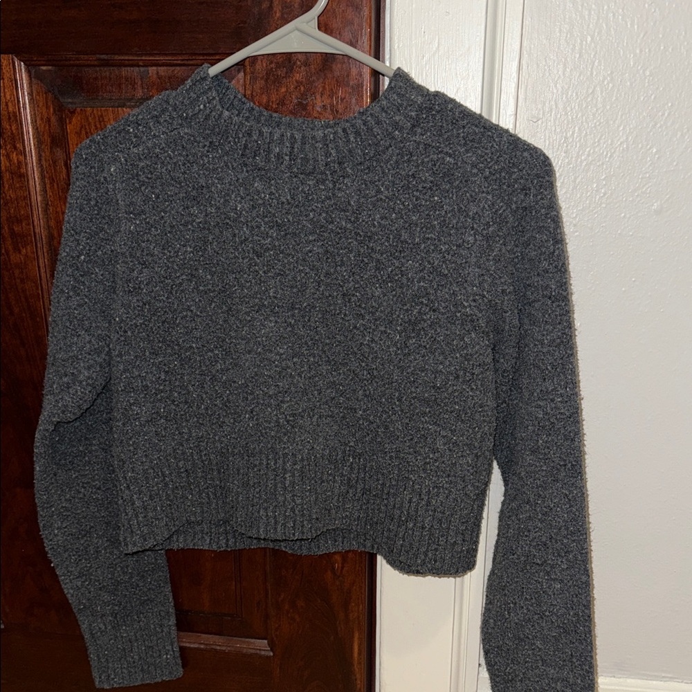 Dark Gray Cropped Women's Sweater